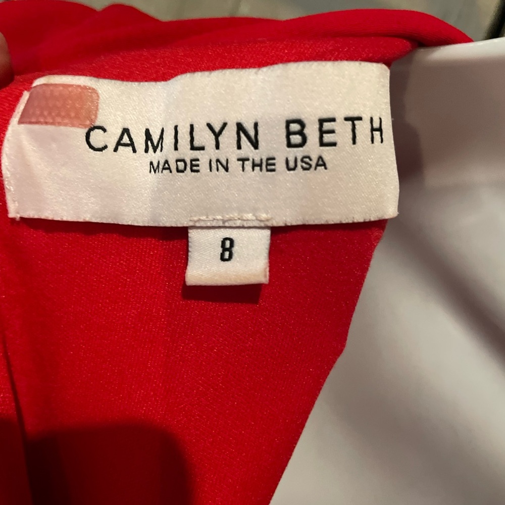 Camilyn Beth red maxi gown with long sleeves size 8 - Picture 4 of 8